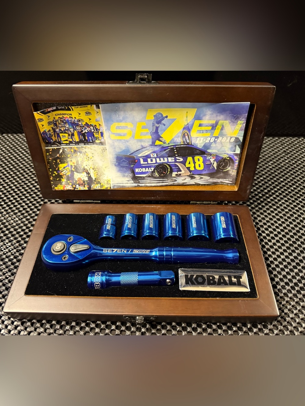 Kobalt Jimmie Johnson 7x Champion Socket Set SAE Blue 8-Pc NASCAR